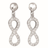 Silver Cz Infinity Drop Earrings